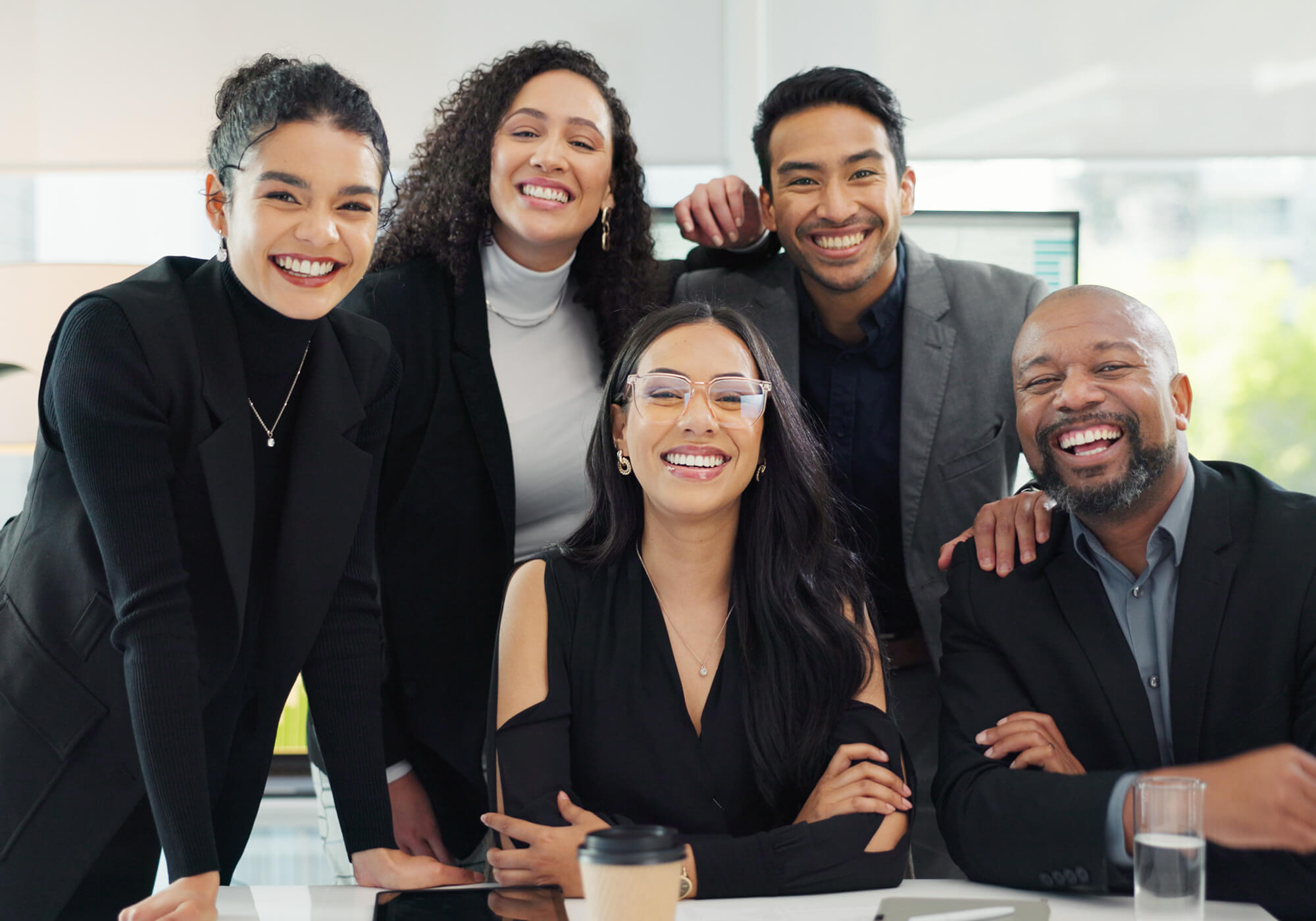 Diverse remote team collaborating together